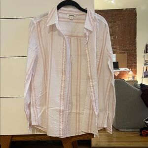 Casual Striped Shirt in Pink and White